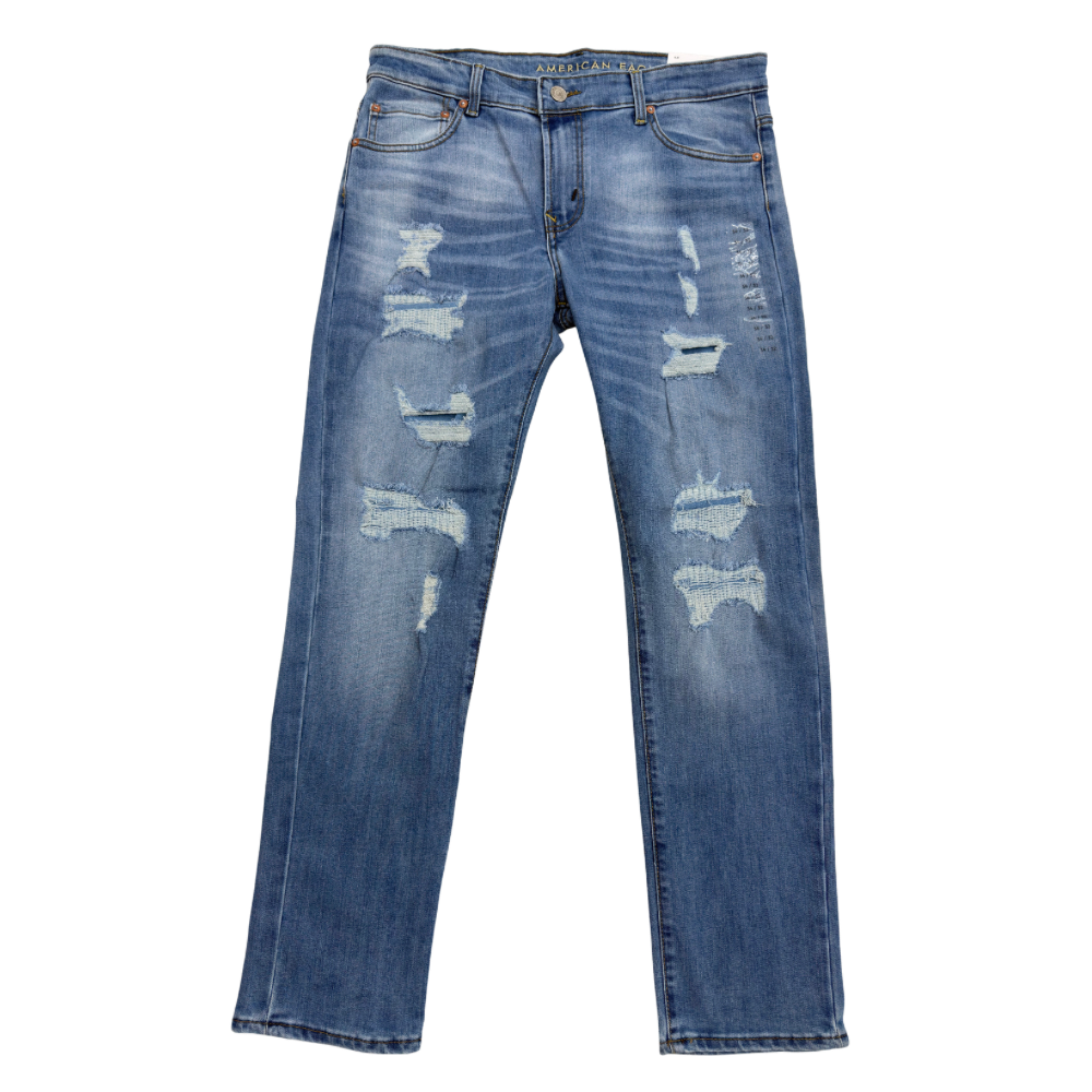 PANTALÓN CABALLERO AMERICAN EAGLE MEZCLILLA RASGADO