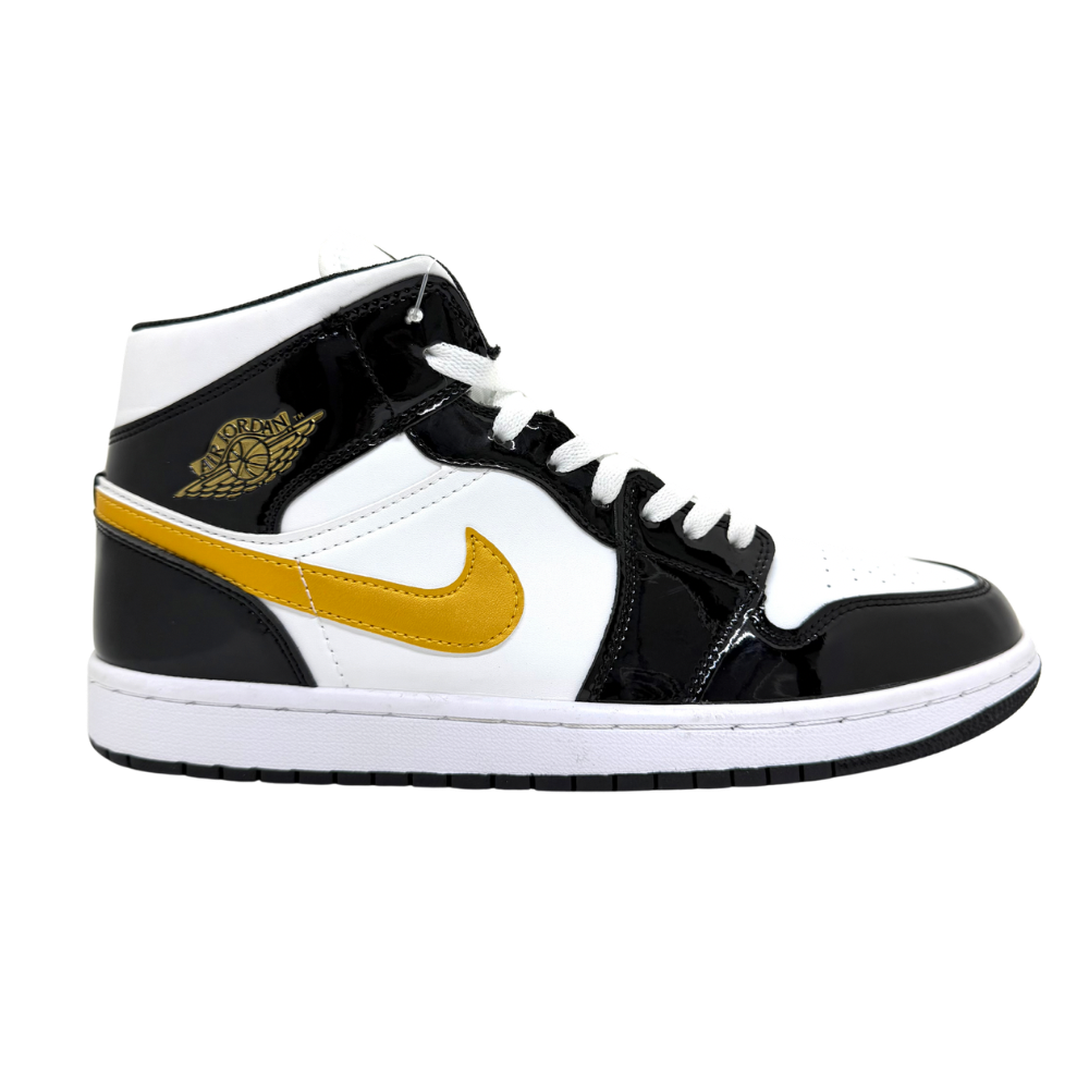 TENIS JORDAN 1 MID "PATENT METALLIC GOLD"