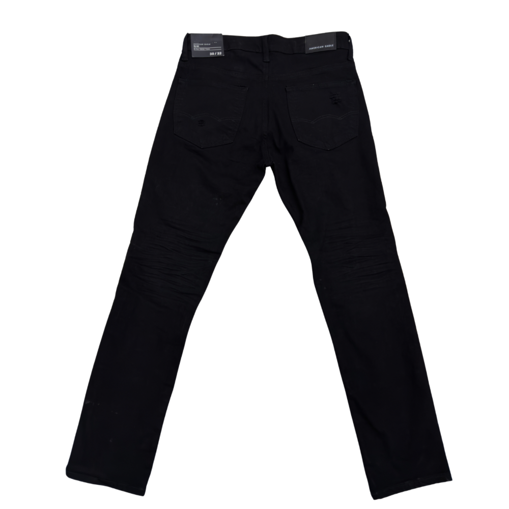 PANTALÓN AMERICAN EAGLE NEGRO RASGADO