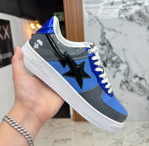 TENIS A BATHING APE "BAPE STA AZUL/GRIS"