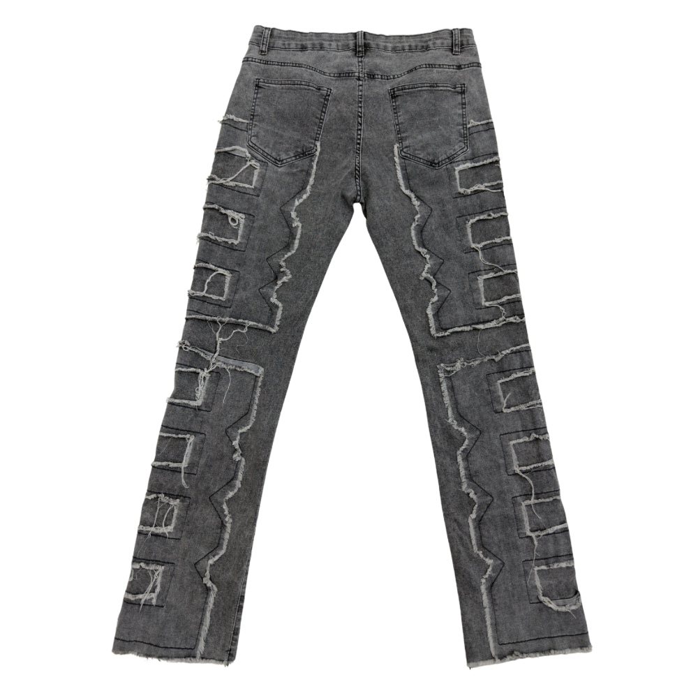 PANTALÓN CABALLERO RASGADO GRIS