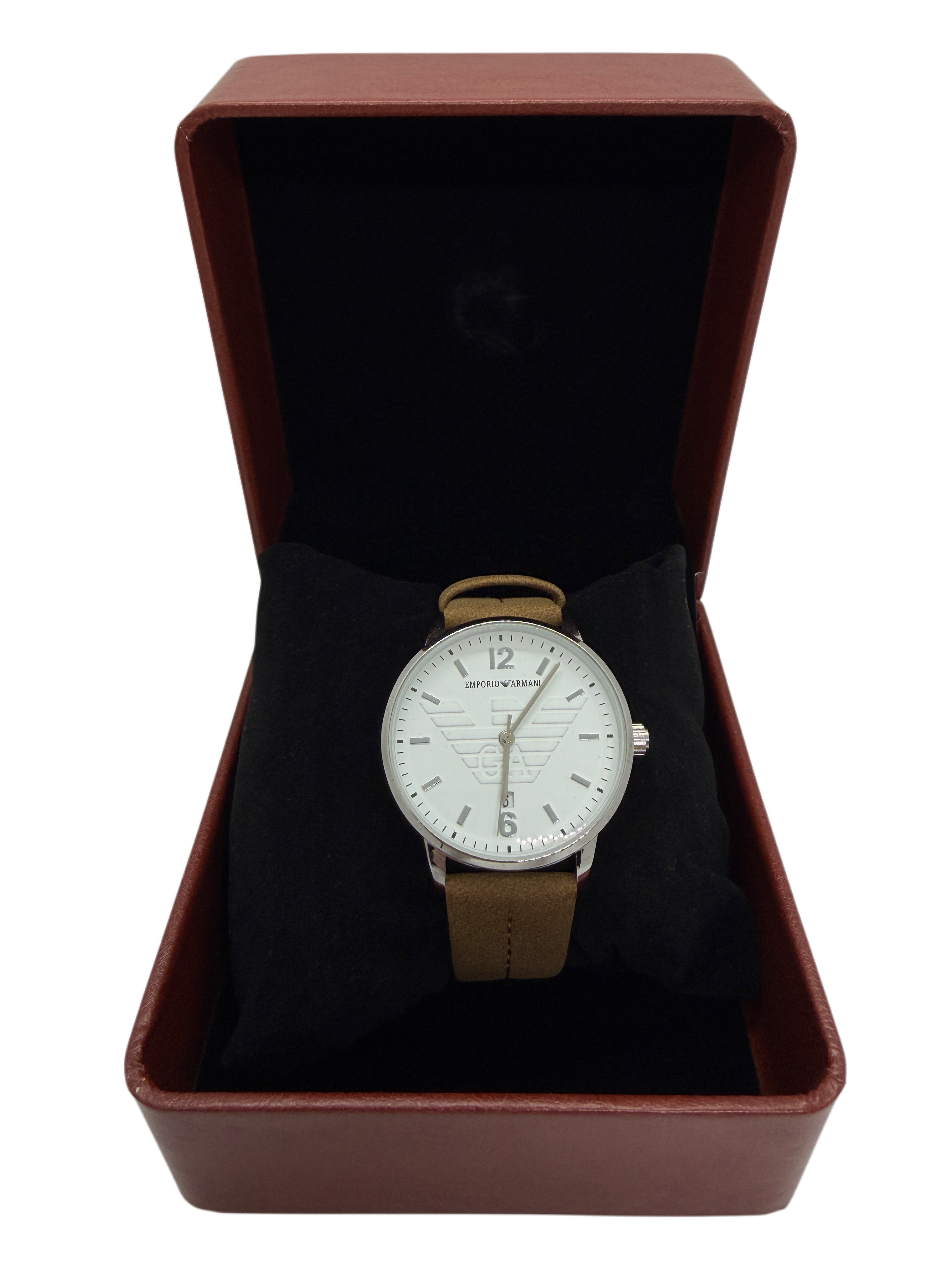 RELOJ EMPORIO ARMANI “CORREA CAFÉ”