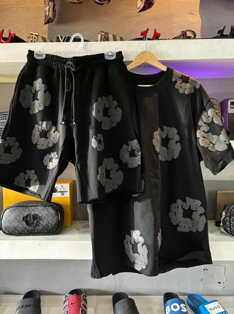 CONJUNTO DENIM TEARS "NEGRO/GRIS"