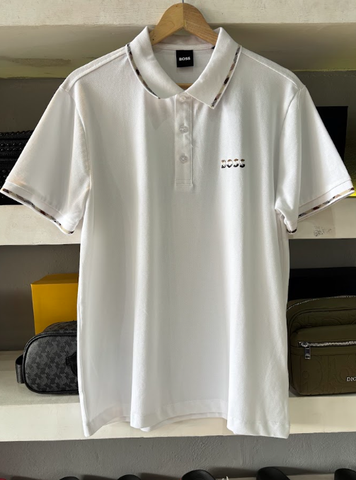 POLO BOSS "BLANCO DETALLES DE RAYAS"