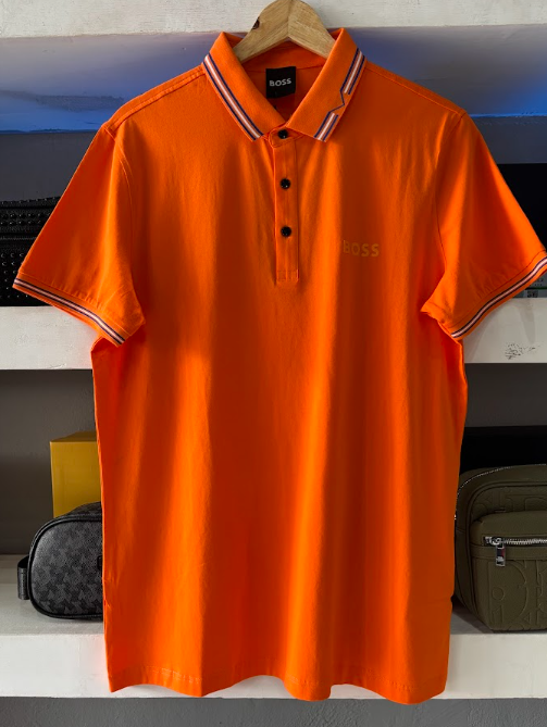 POLO BOSS "NARANJA DETALLES MANGAS"