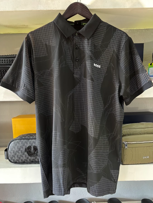 POLO BOSS "GRIS LOGO BLANCO"