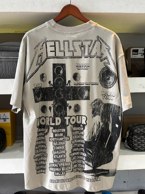 PLAYERA HELLSTAR "JESUS ROCKSTAR BEIGE"