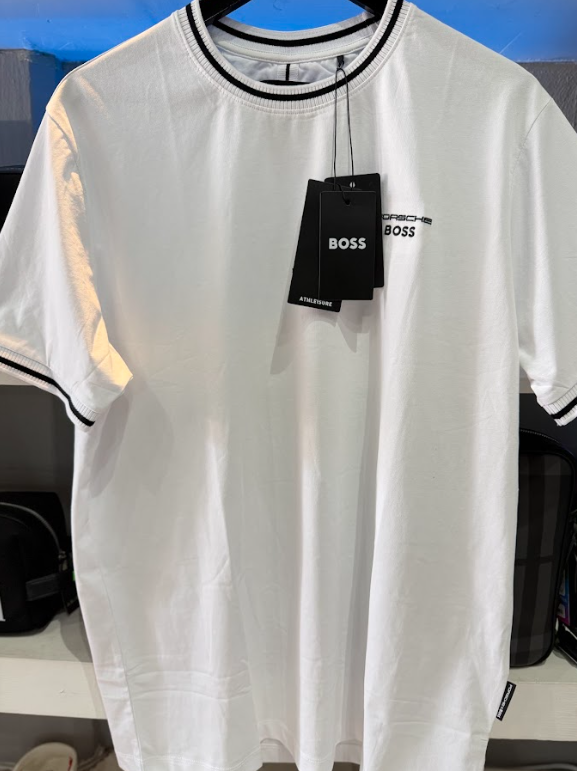 PLAYERA BOSS X PORSCHE "BLANCA DETALLES NEGROS"