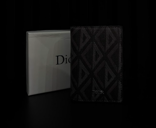 CARTERA DIOR "NEGRA CON PLACA"