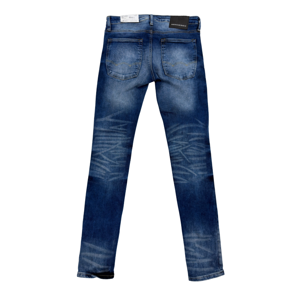PANTALÓN CABALLERO AMERICANO EAGLE MEZCLILLA LISO DESLAVADO
