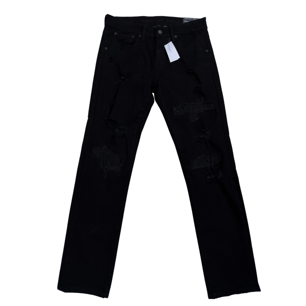 PANTALÓN AMERICAN EAGLE NEGRO RASGADO