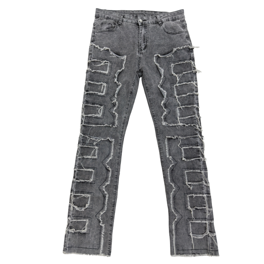 PANTALÓN CABALLERO RASGADO GRIS