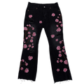 PANTALÓN CABALLERO NEGRO BORDADO FLORAL