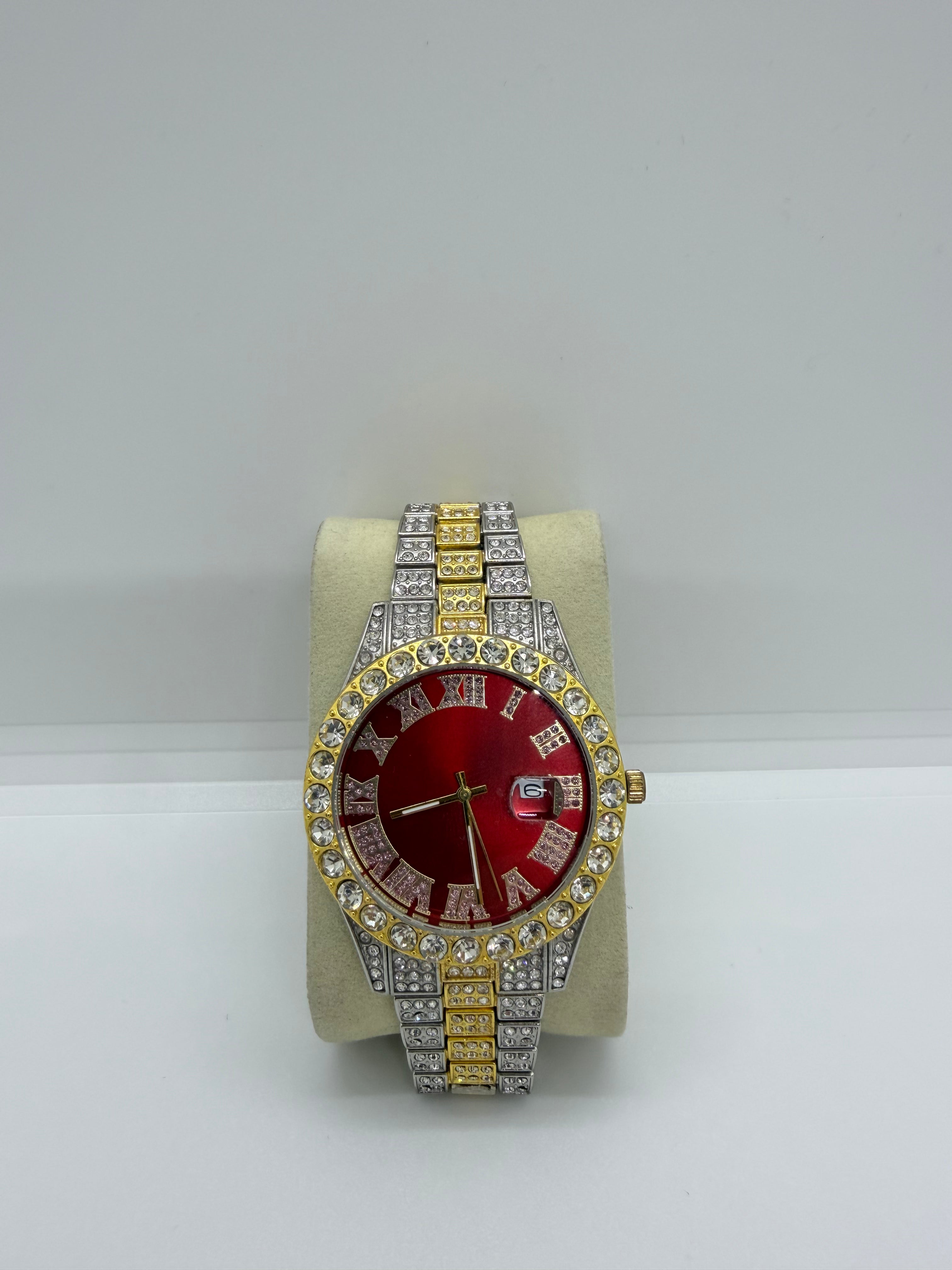 RELOJ SENRUD "ROJO DIAMANTES"