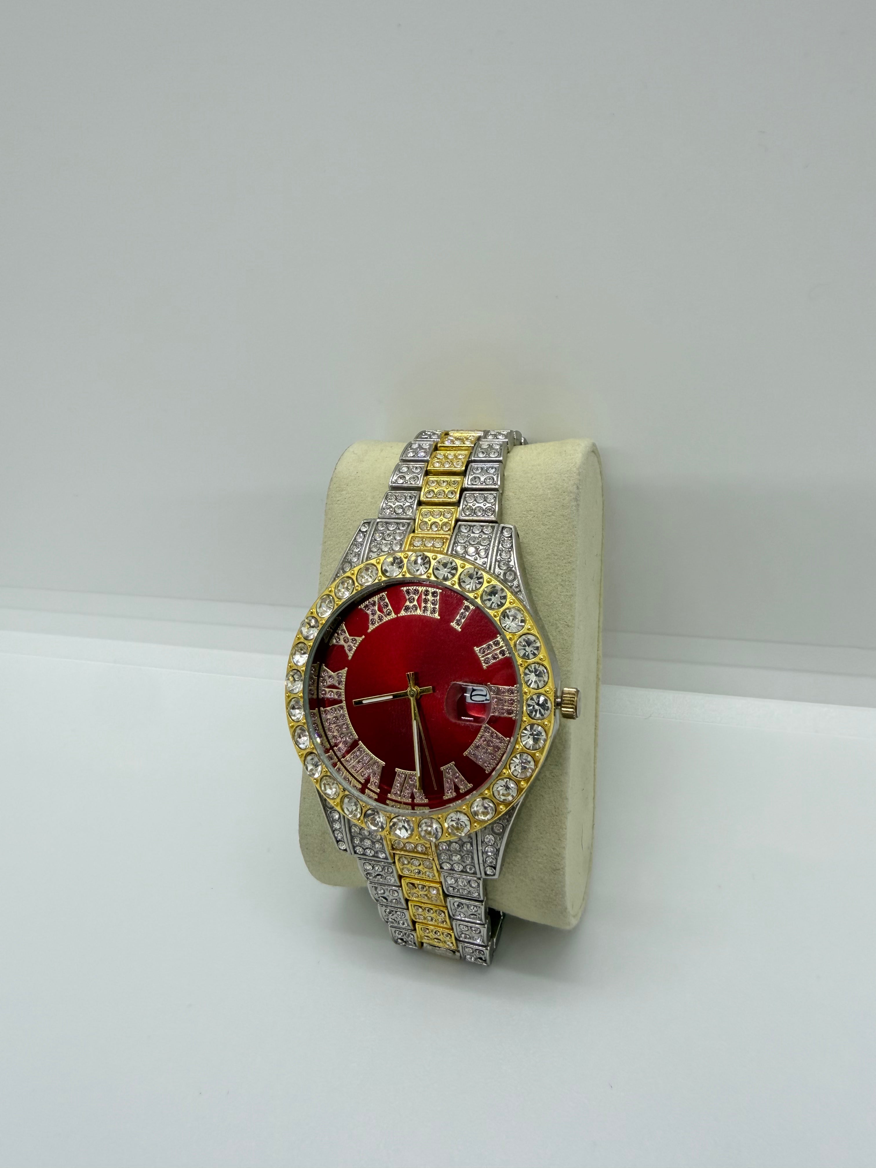 RELOJ SENRUD "ROJO DIAMANTES"