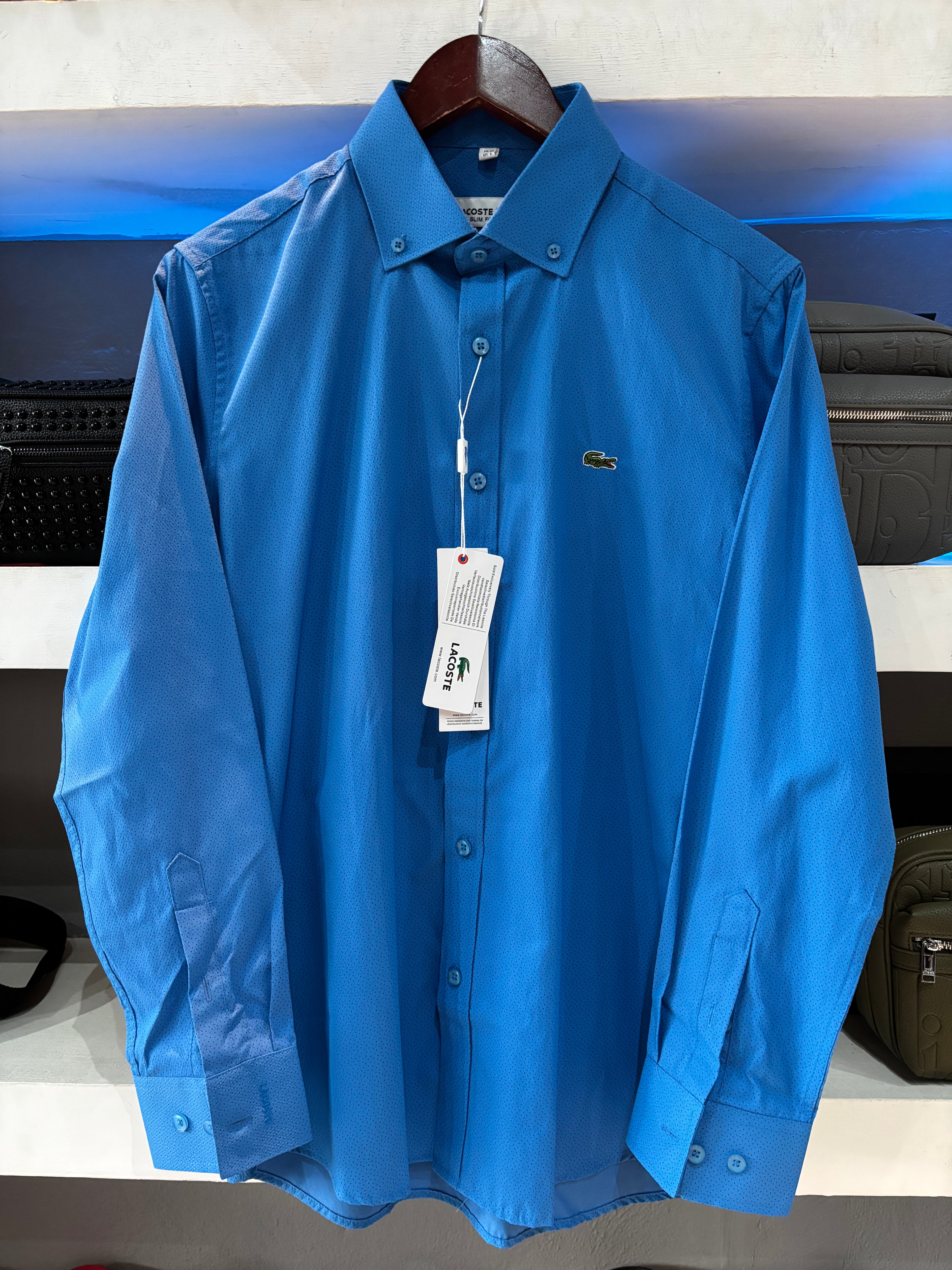 CAMISA LACOSTE "AZUL CLASICO"