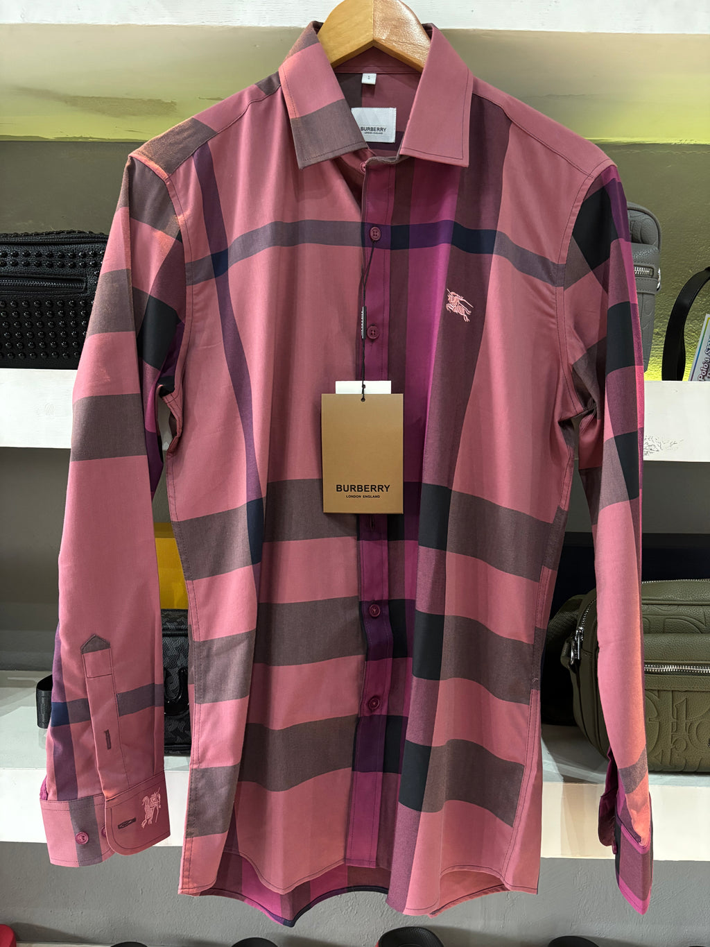 CAMISA BURBERRY "CUADROS ROSA VIEJO"