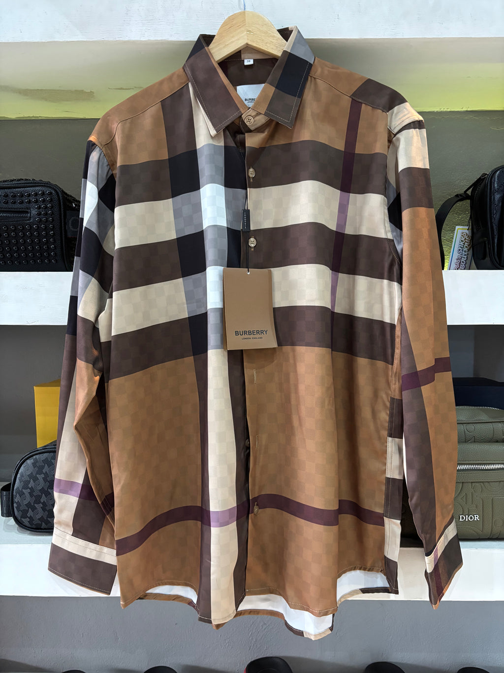 CAMISA BURBERRY "CUADROS MARRON/BEIGE"