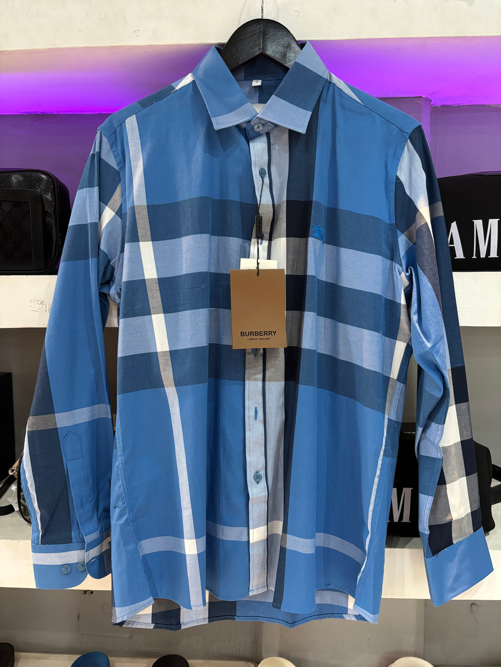 CAMISA BURBERRY "CUADROS AZUL"