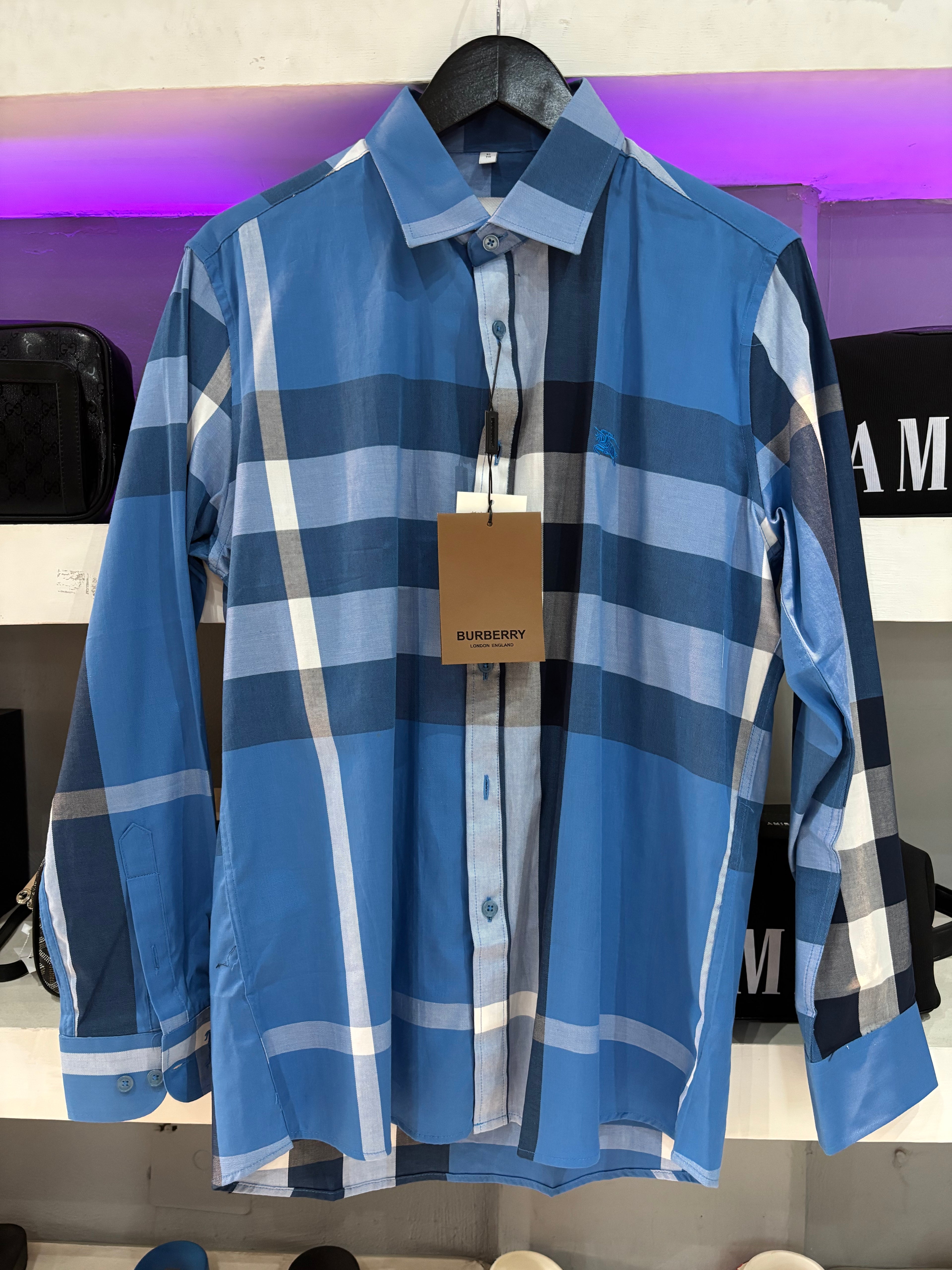 CAMISA BURBERRY "CUADROS AZUL"
