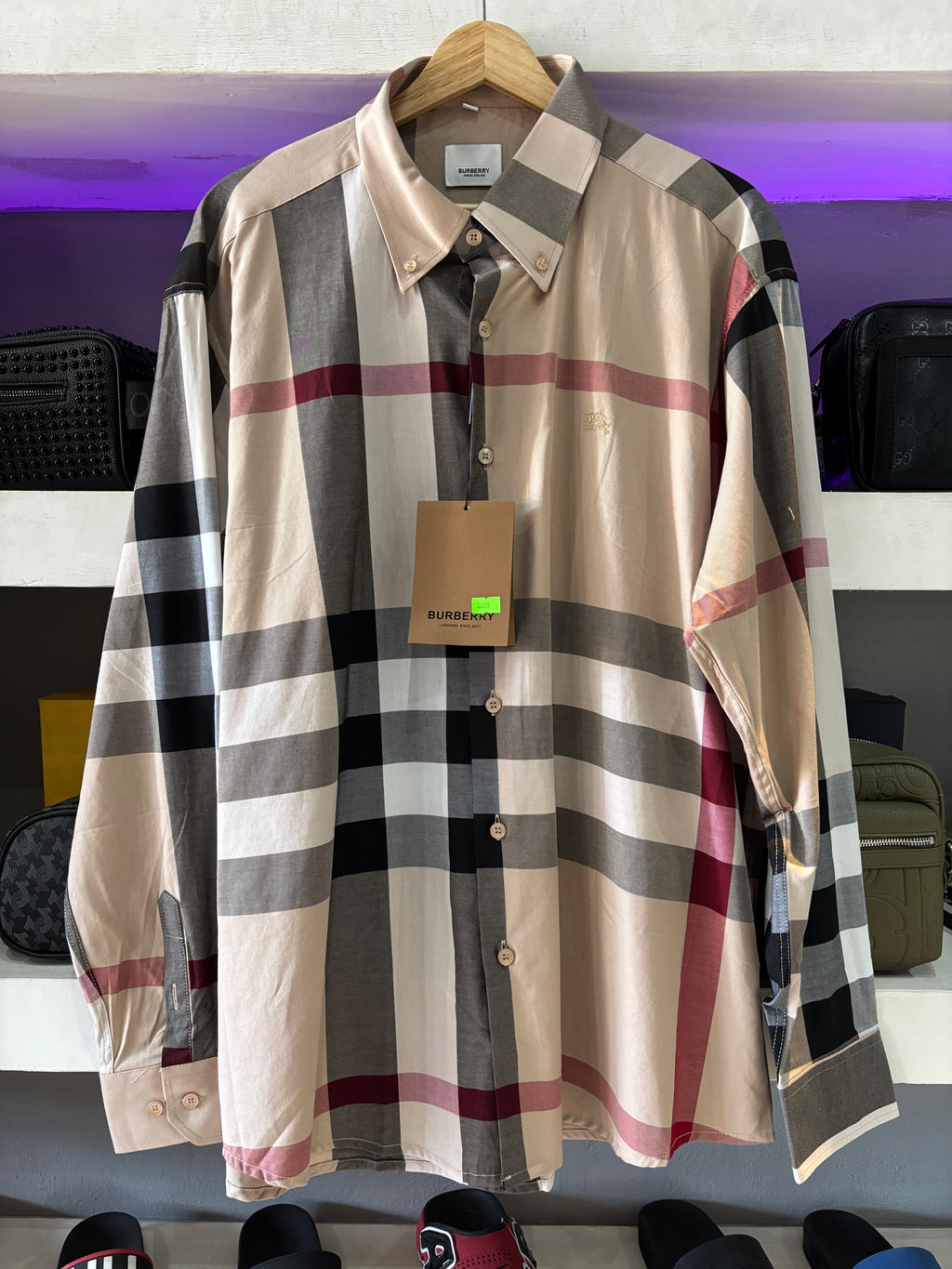 CAMISA BURBERRY "BEIGE CLASICO CUADROS"