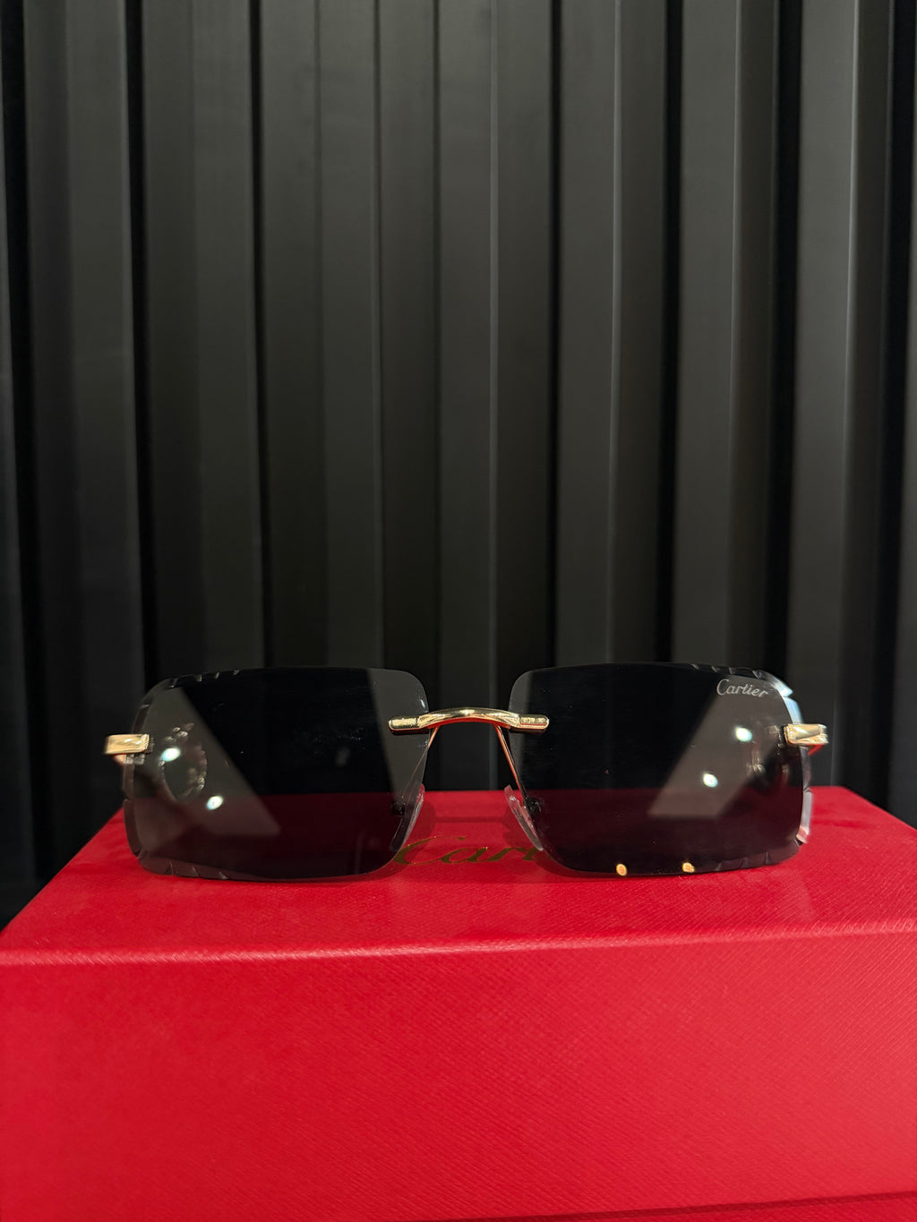 LENTES CARTIER "DORADOS DIAMENTES LENTE NEGRO"