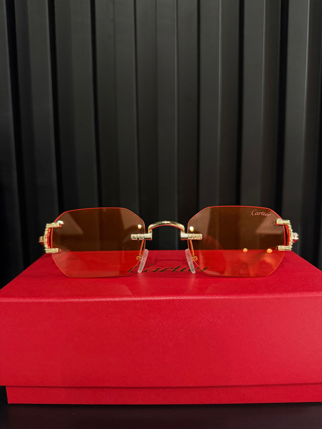 LENTES CARTIER "DORADOS LENTE NARANJA"