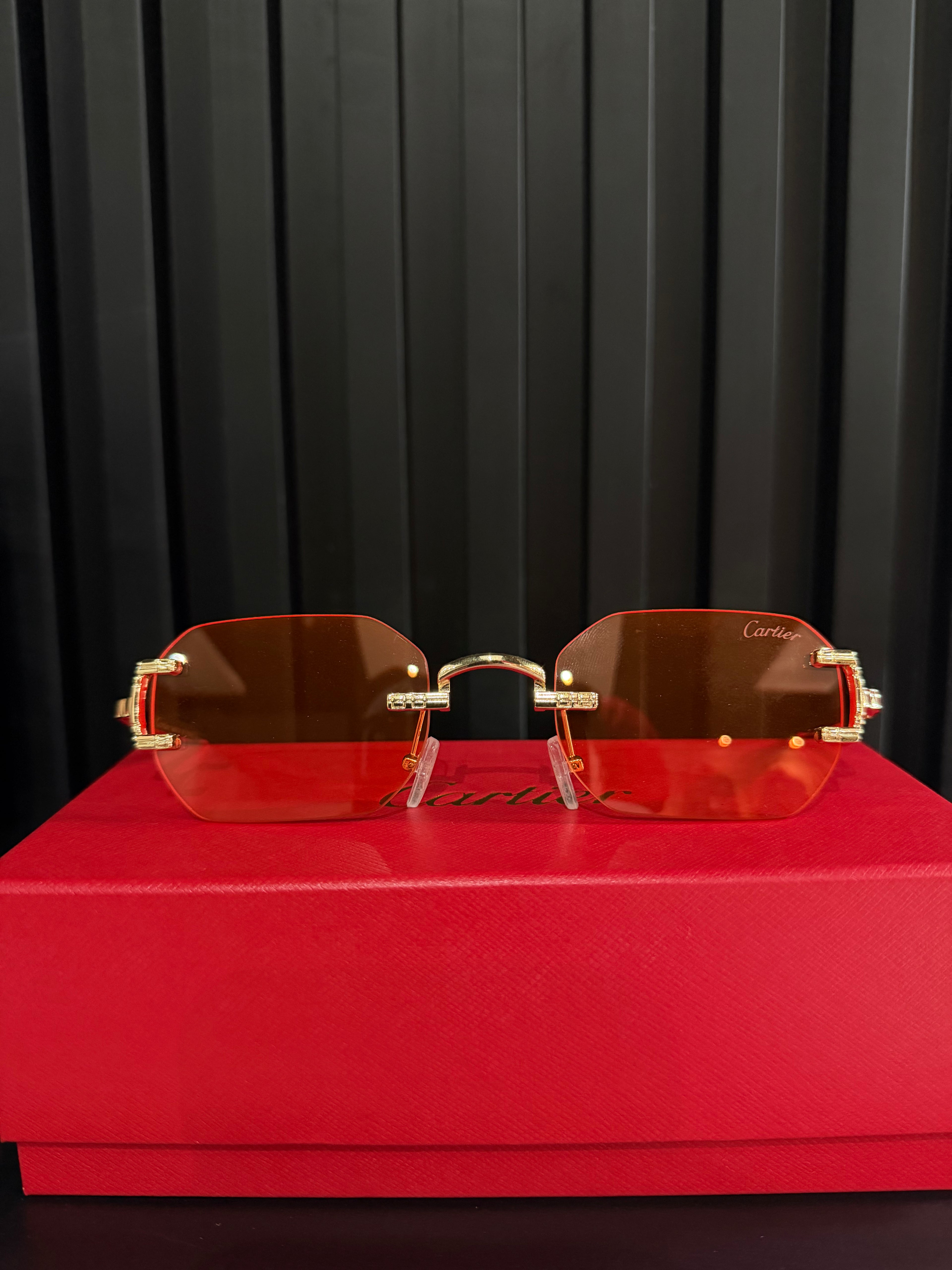LENTES CARTIER "DORADOS LENTE NARANJA"