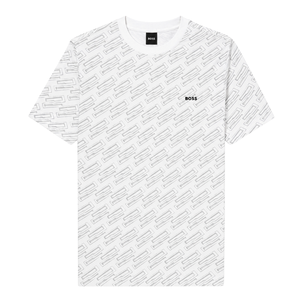 PLAYERA BOSS "BLANCA DETALLES EN GRIS"