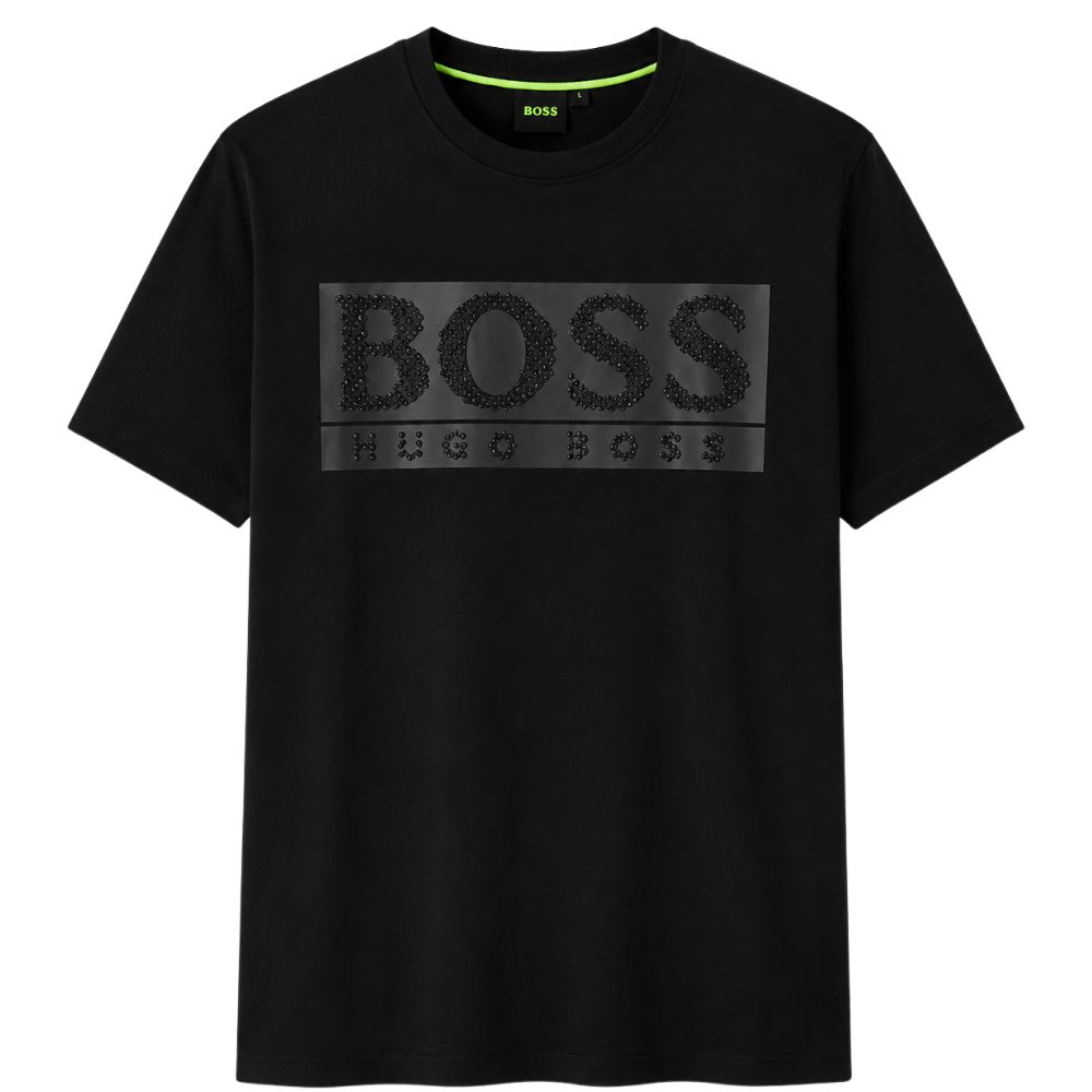 PLAYERA BOSS "NEGRA/GRIS LETRAS BRILLOSAS"