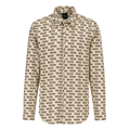 CAMISA BOSS "BEIGE MONOGRAMA NEGRO"