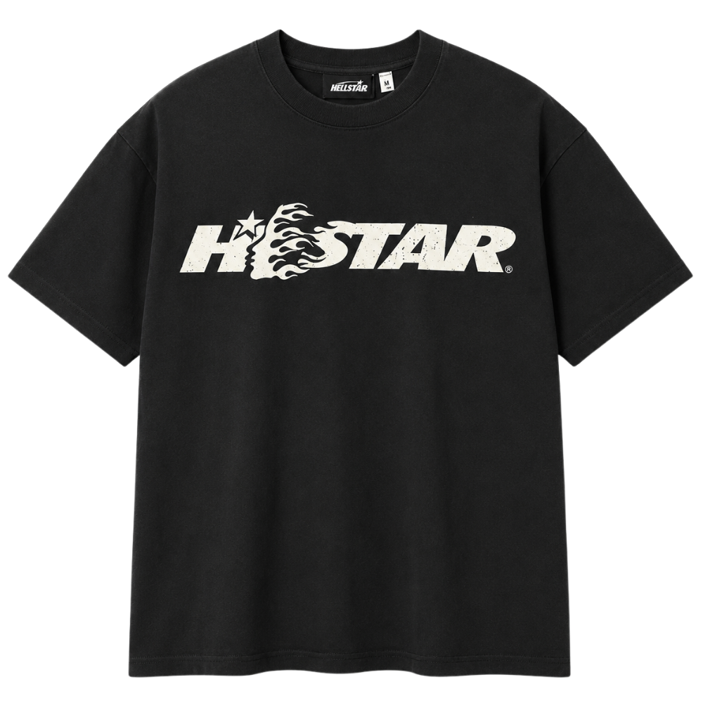 PLAYERA HELLSTAR "NEGRA FLAME LOGO"