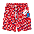 SHORT DE PLAYA PSYCHO BUNNY "ROJO CON LINEAS"