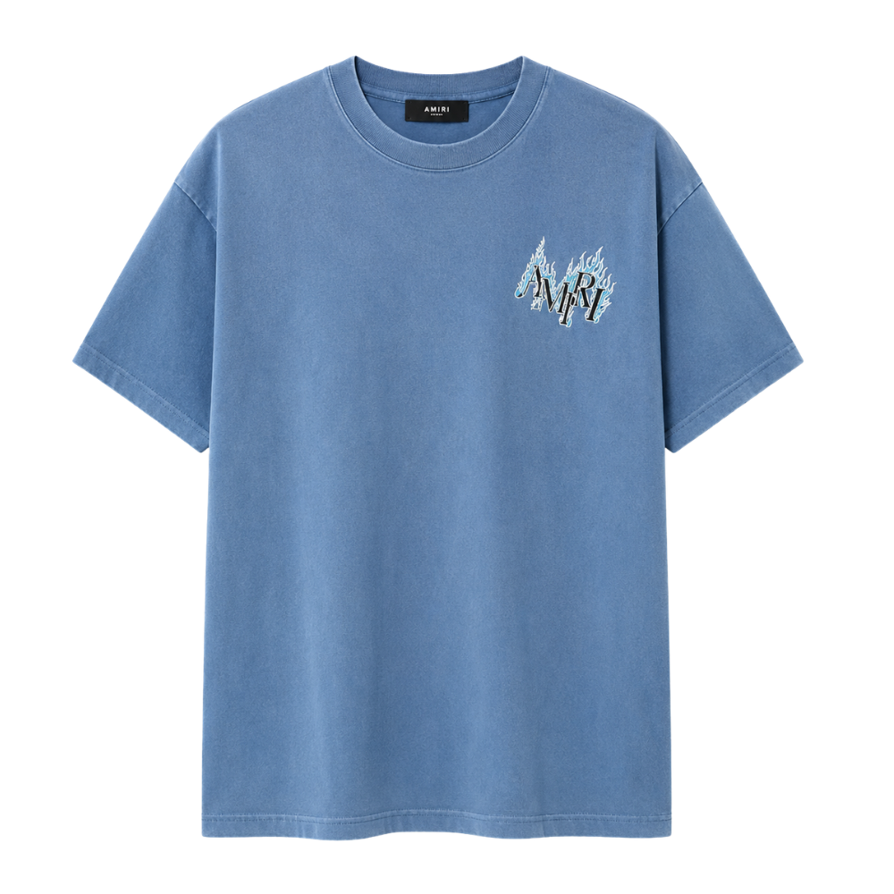 PLAYERA AMIRI "AZÚL FLAMES DESLAVADO"