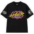 PLAYERA HELLSTAR "RECORDS DETALLES ROSA/AMARILLO"