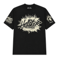 PLAYERA HELLSTAR "RECORDS NEGRA/BEIGE DESLAVADA"