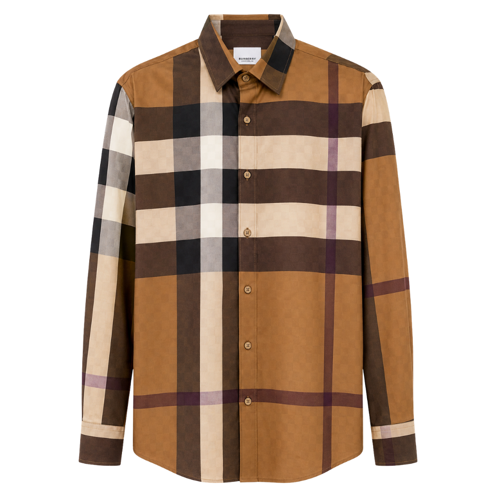 CAMISA BURBERRY "CUADROS MARRON/BEIGE"