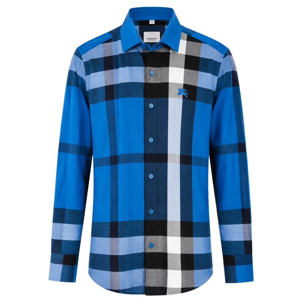 CAMISA BURBERRY "CUADROS AZUL/NEGRO VERSION 2"