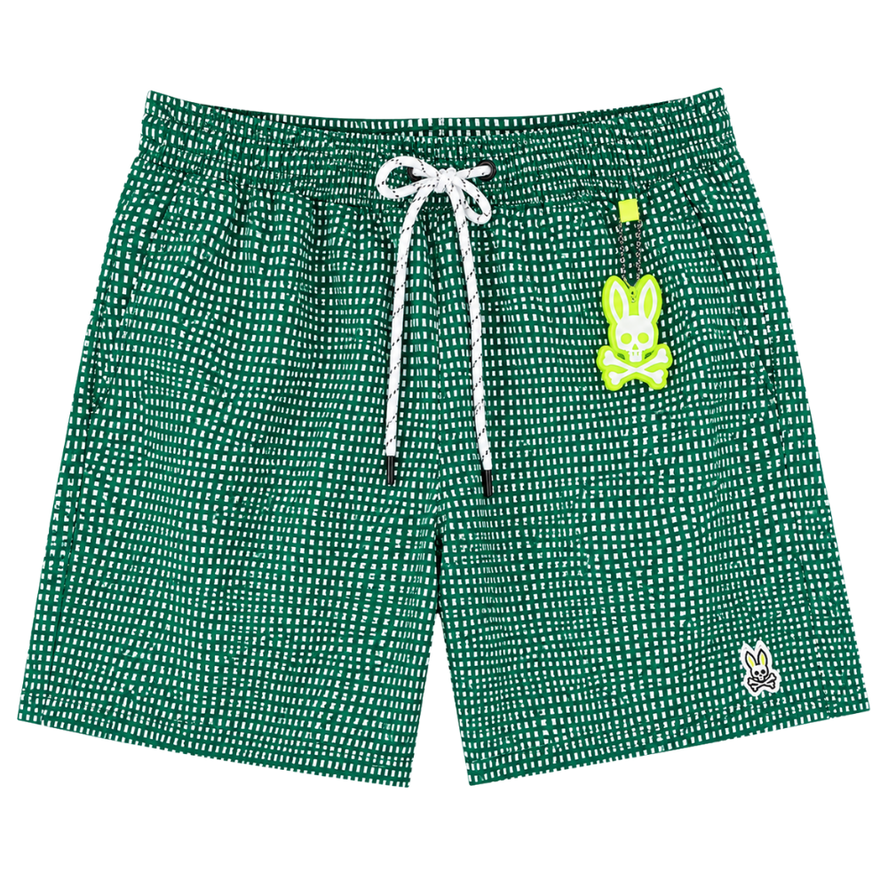 SHORT DE PLAYA PSYCHO BUNNY "VERDE DE CUADRADOS"
