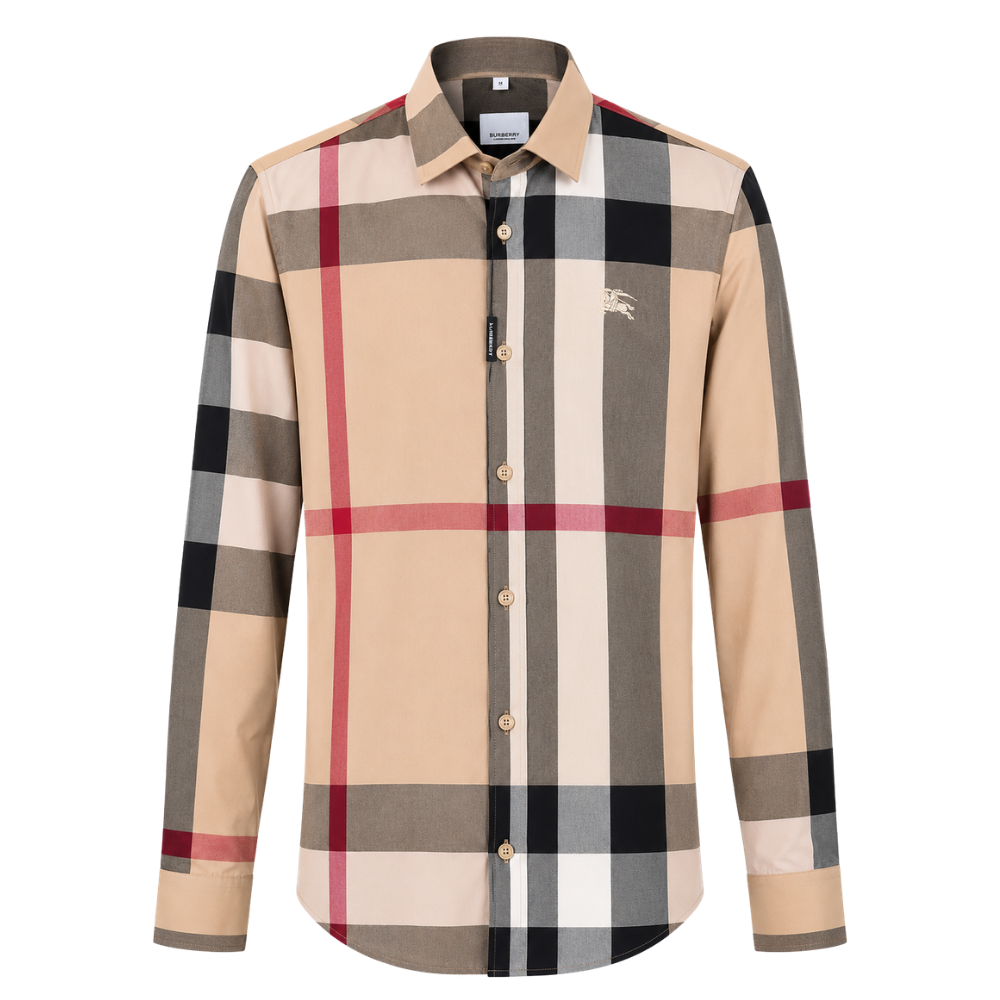 CAMISA BURBERRY "CLASICA BEIGE LINEA ROJA"
