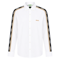 CAMISA BOSS "BLANCA MANGAS BEIGE/NEGRO"
