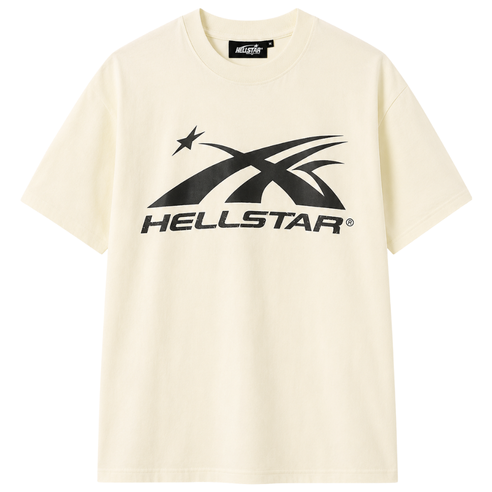 PLAYERA HELLSTAR "BLANCA LOGO NEGRO CLASICO"
