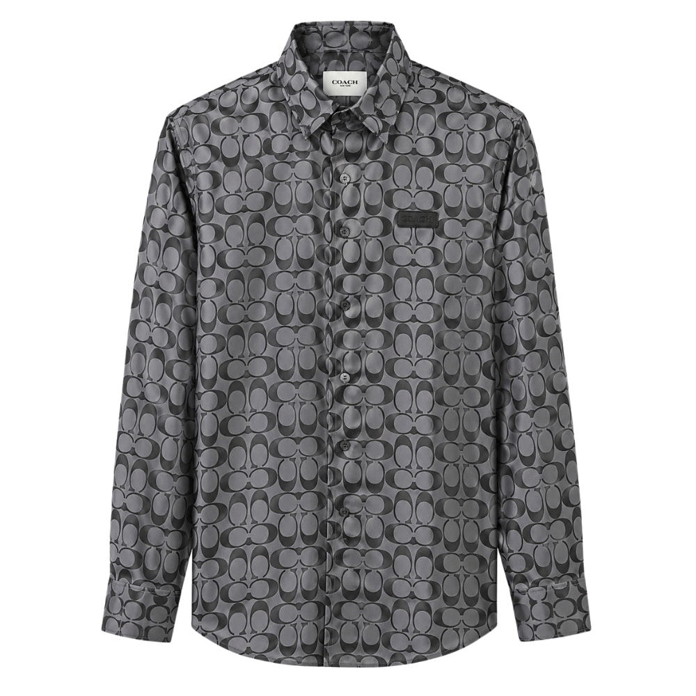 CAMISA COACH "GRIS MONOGRAMA NEGRO"