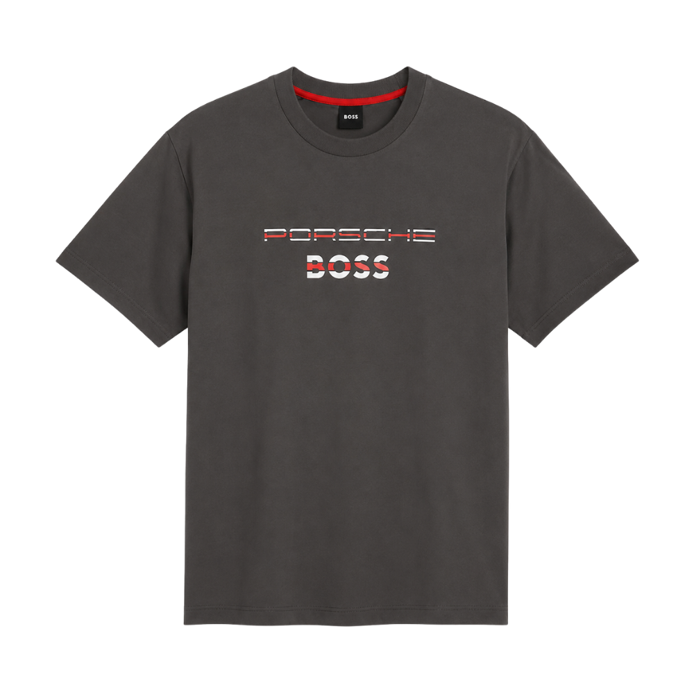 PLAYERA BOSS "PORSCHE GRIS/ROJO"