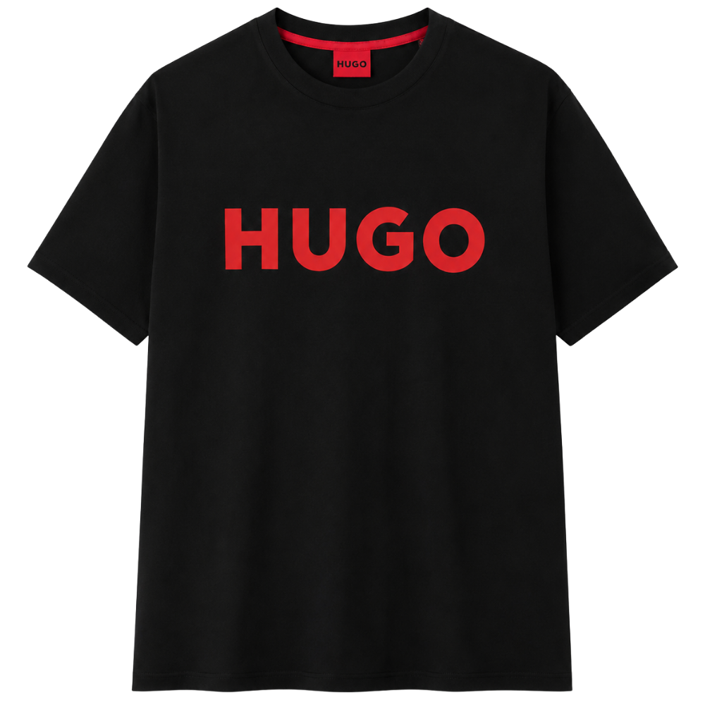 PLAYERA HUGO "NEGRA LETRAS ROJAS"