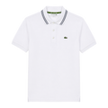 POLO LACOSTE "BLANCA DETALLES NEGROS"
