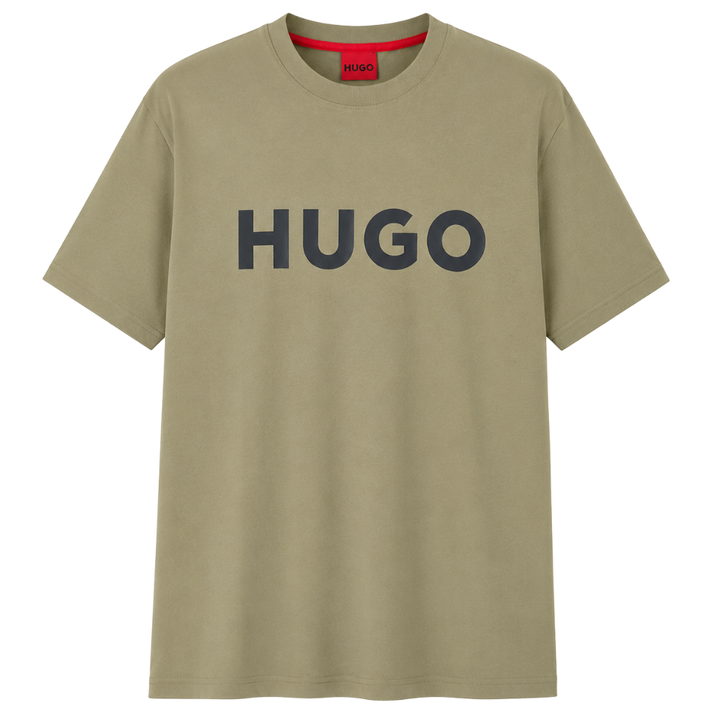 PLAYERA HUGO "BEIGE LETRAS GRIS"