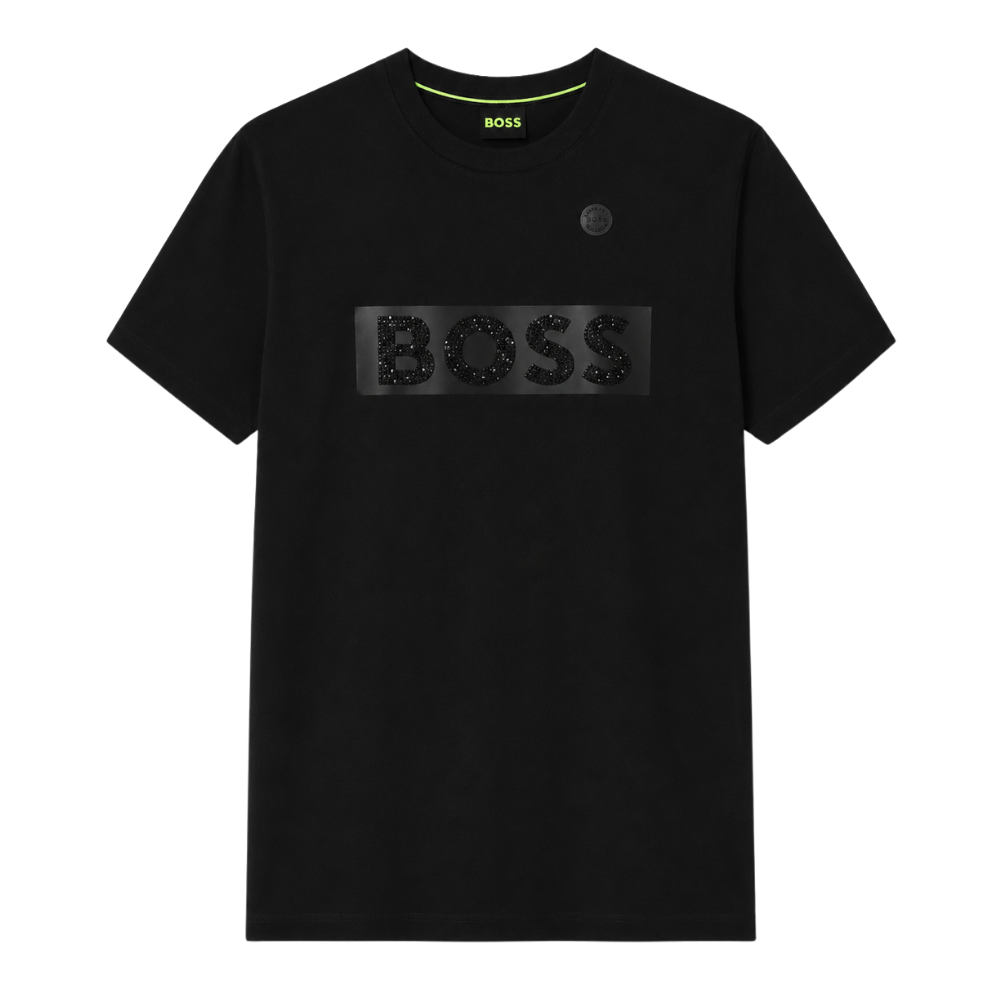 PLAYERA BOSS "NEGRA LOGO BRILLOS"