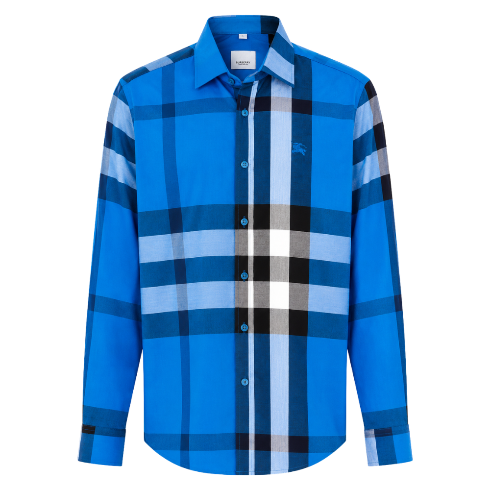 CAMISA BURBERRY "LINEAS AZUL/NEGRO"