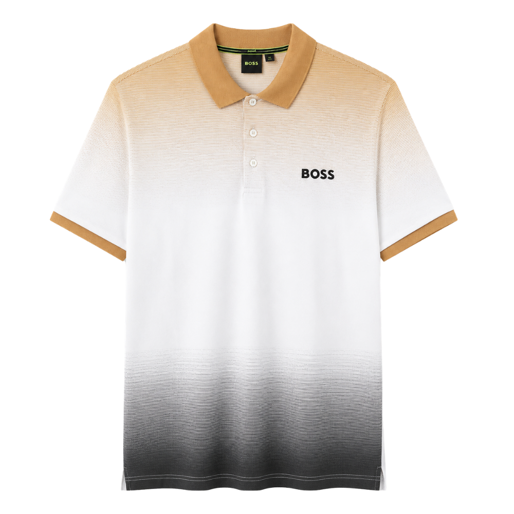 POLO BOSS "BLANCO DEGRAGAD0 BEIGE/NEGRO"